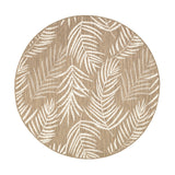 Round Outdoor Rug - Malta Leaves Natural