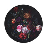 Round Floral Rug - Florine Black/Pink