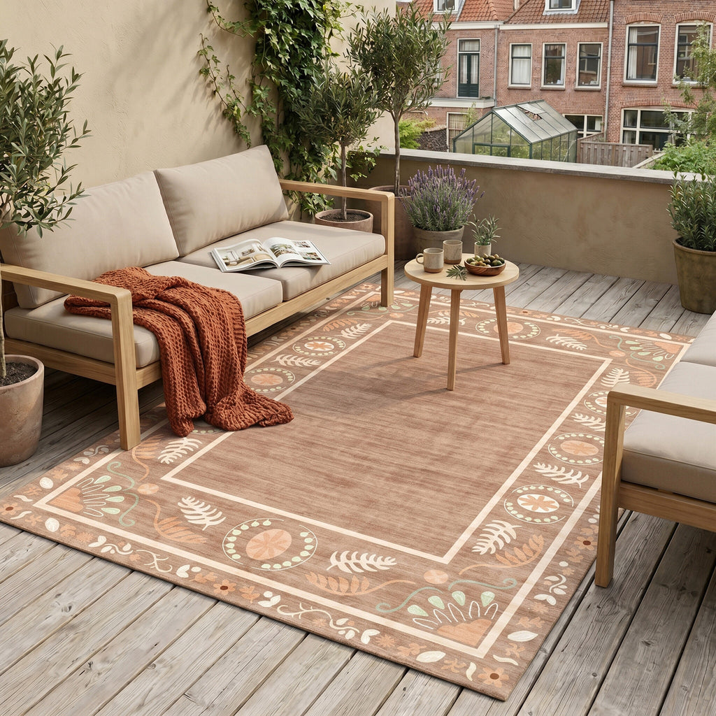 Outdoor rug - Maui Border Terracotta