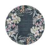 Round outdoor rug flowers - Poppy Green