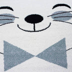 Round Children's Floor Rug - Anna Cat Blue