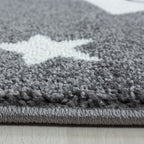 Round children's floor rug - Anna Stars Grey