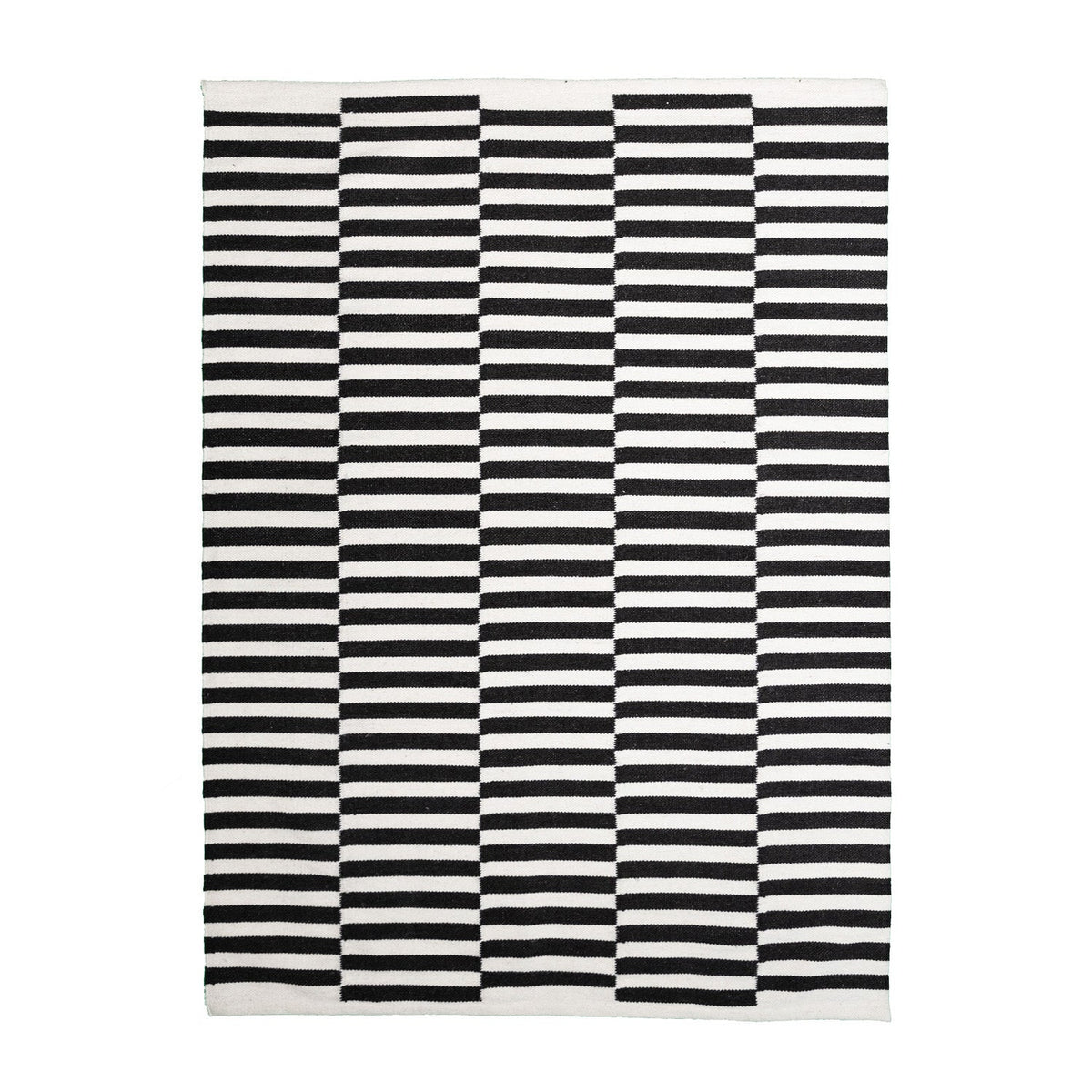 Striped Modern Rug - Dazzle Blocks Black/White