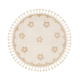Round washable children's rug - Moos Flower Creme