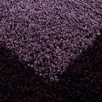 Round High pile floor rug - Edge Purple