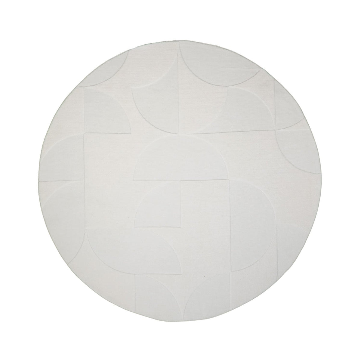 Round Scandinavian Rug - Charm Circles White
