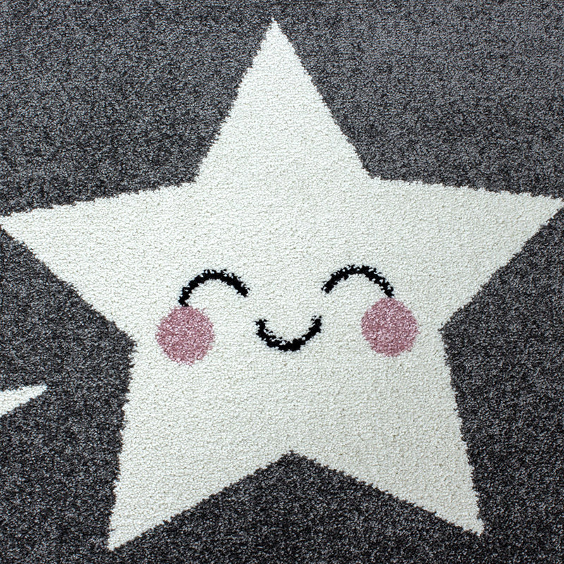 Children's Floor Rug - Anna Stars Grey