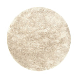 Round Shaggy Rug - Grace White