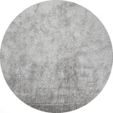 Round High Pile Rug - Glazy Light Grey