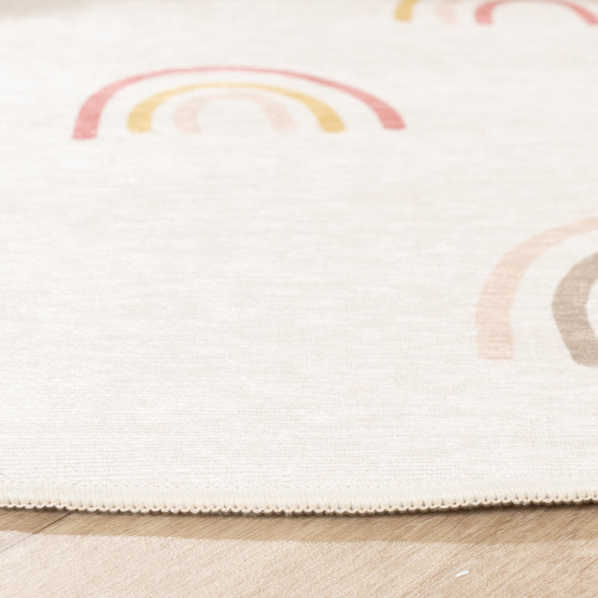 Round Washable Kids Rug - Evi Rainbow Multicolour