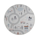 Round Play Rug Car - Rocky Ride White