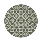 Round Outdoor Rug – Rio Flower Green
