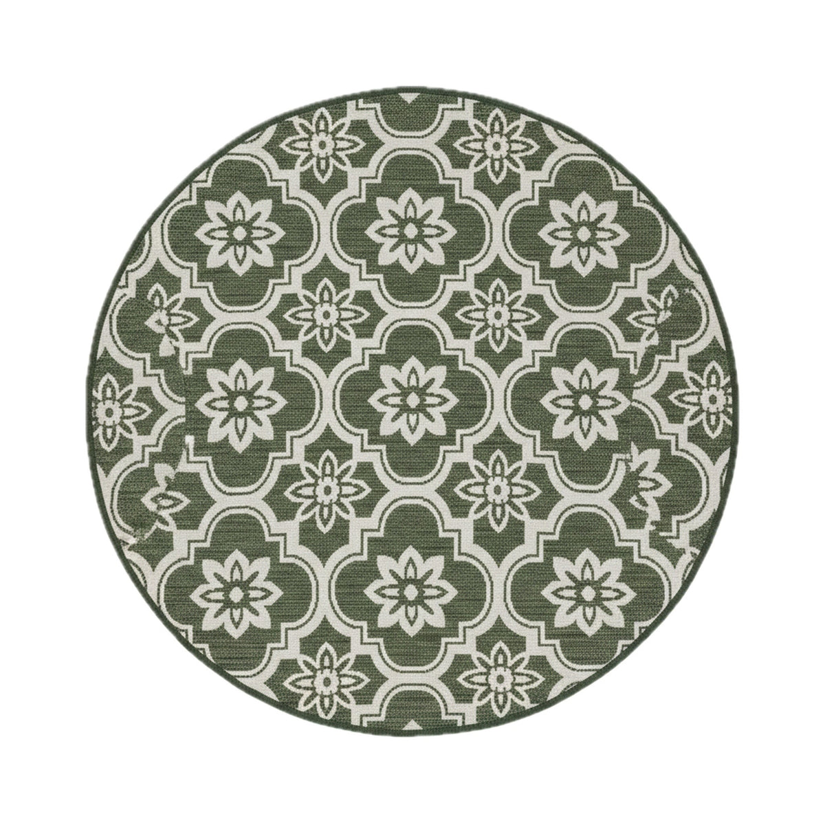 Round Outdoor Rug – Rio Flower Green