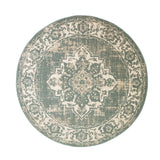 Round Vintage Rug - Spring Medallion Green/Cream