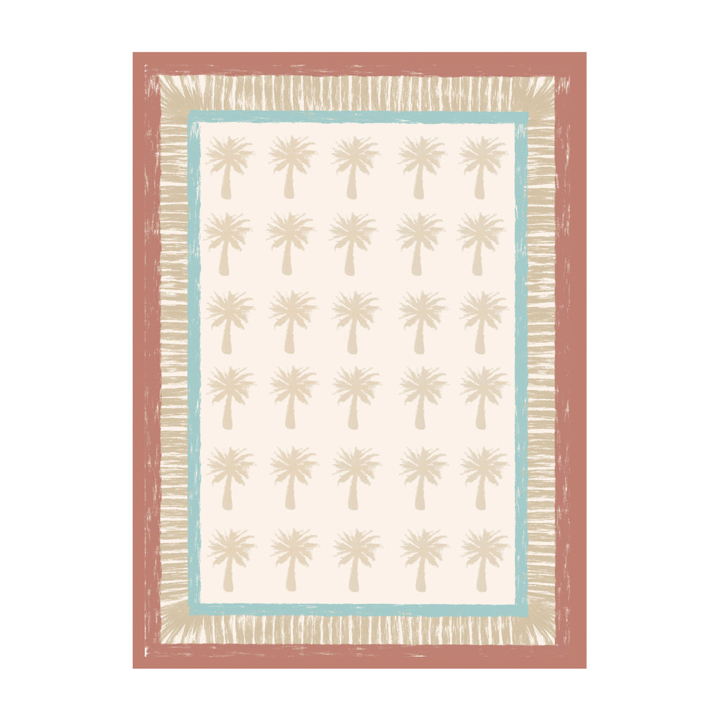 Outdoor Rug - Oasis Palm Blue/Red