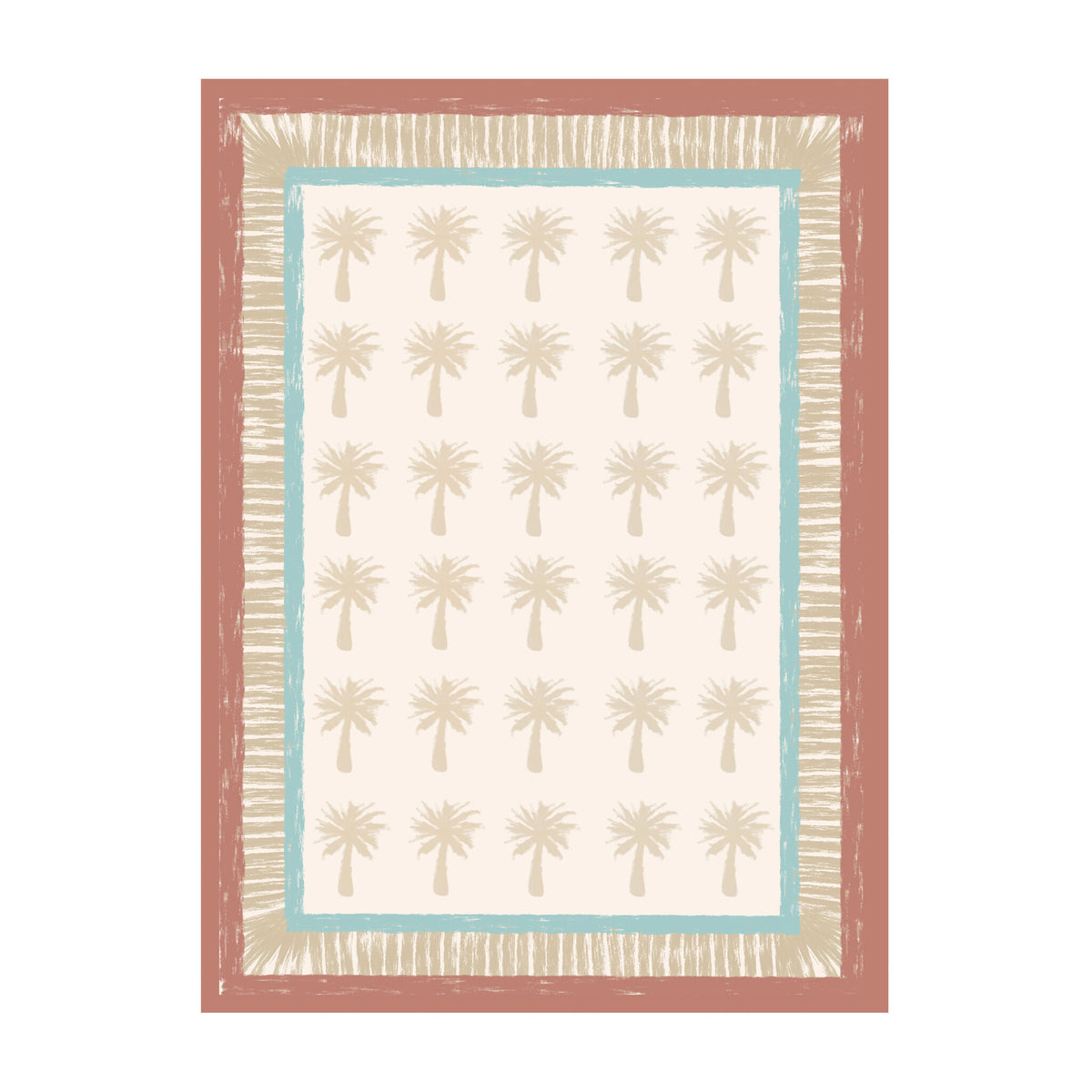 Outdoor Rug - Oasis Palm Blue/Red