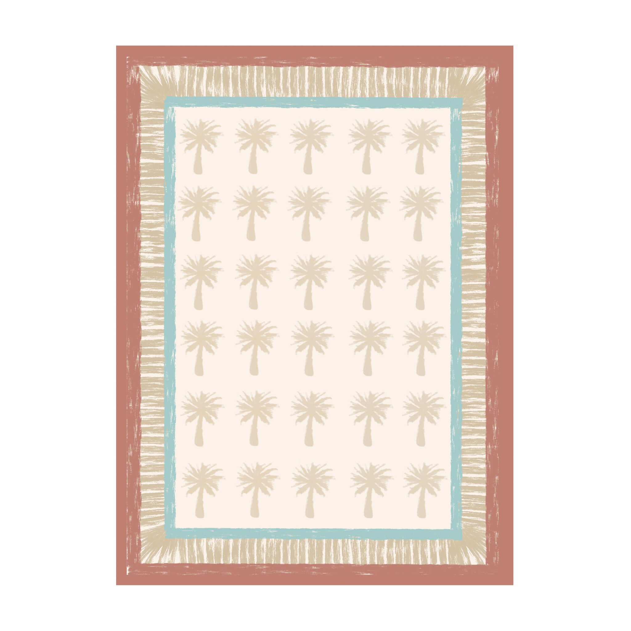 Outdoor Rug - Oasis Palm Blue/Red