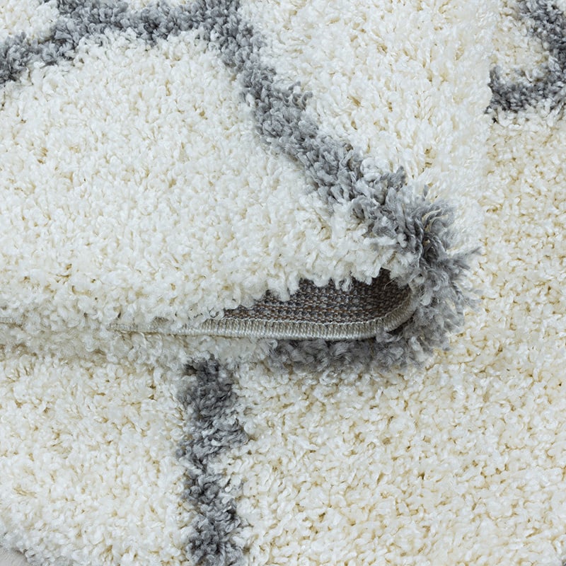 Round Berber Floor Rug - Agadir Circle Cream/Grey