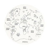 Round Kids Rug - Globe Cream