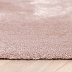 Round Washable Viscose Rug - Vive Dusty Pink