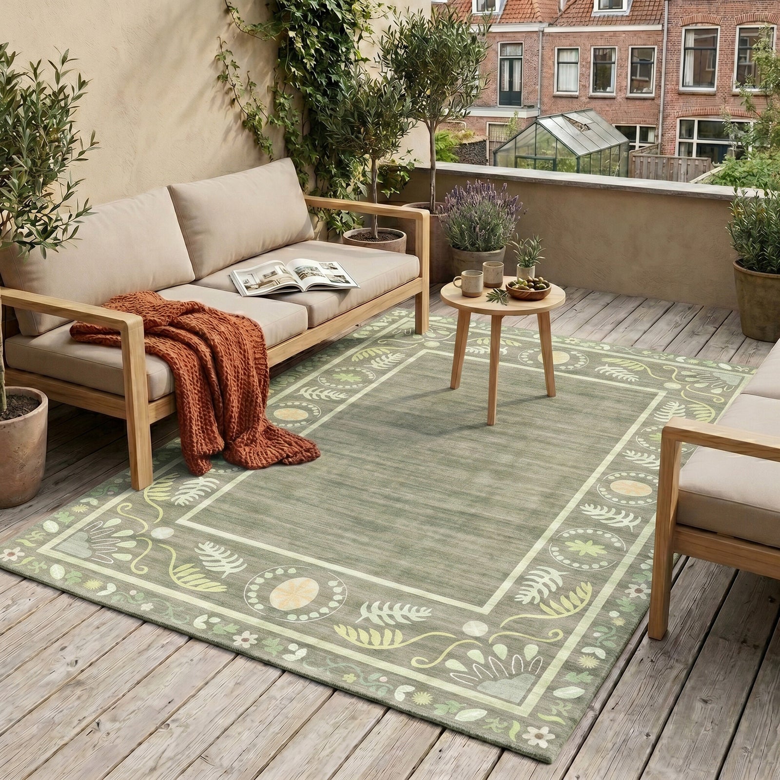 Outdoor rug - Maui Border Green