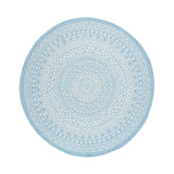 Round Outdoor Rug - Summer Azteca Light Blue