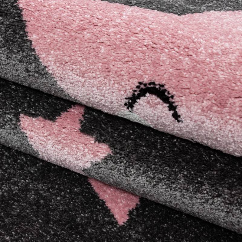 Round Children's Floor Rug - Anna Stars Pink
