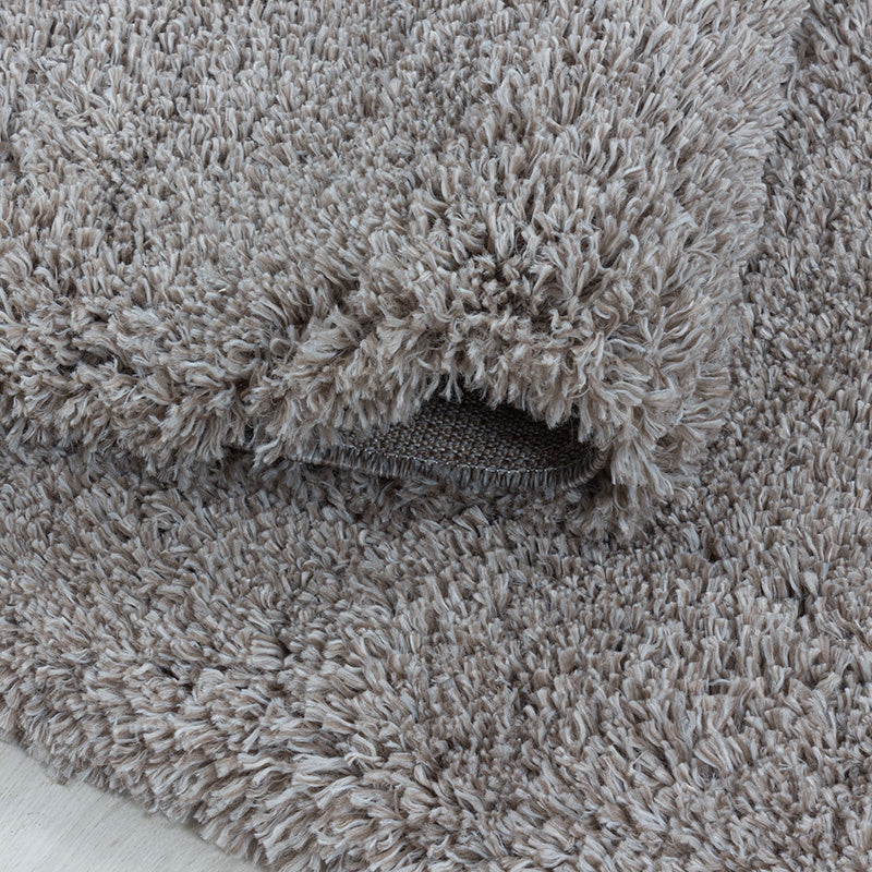 Round High Pile Rug - Fuzzy Beige