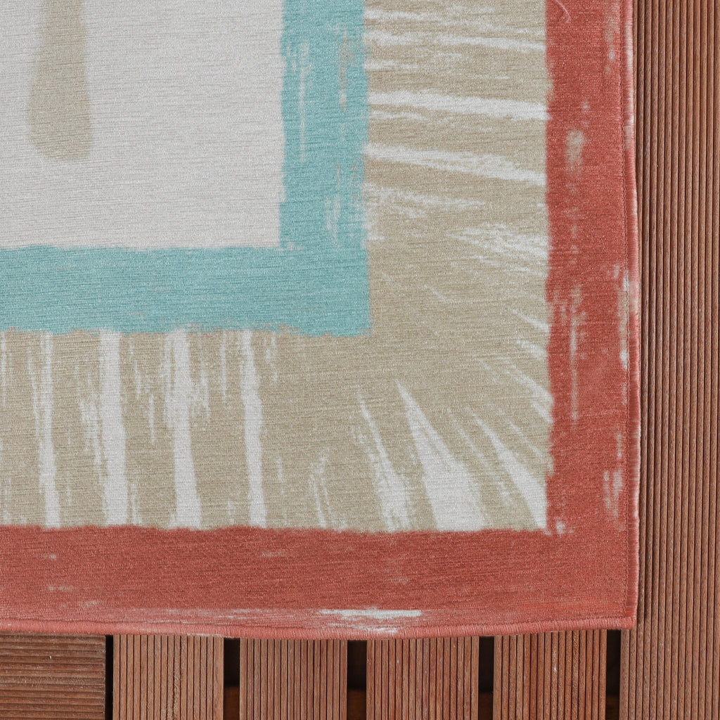 Outdoor Rug - Oasis Palm Blue/Red