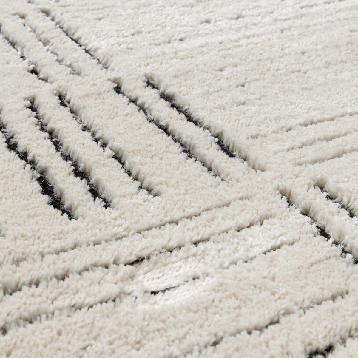 Scandinavian Rug - Yune Lines Cream/Black