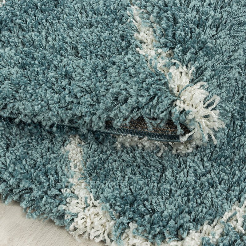 Berber floor rug - Agadir Circle Blue/Cream