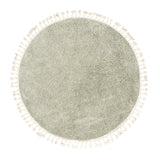 Round High Pile Rug - Lofty Fringe Mint
