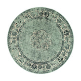 Round Vintage Rug - Wonder Green/Black