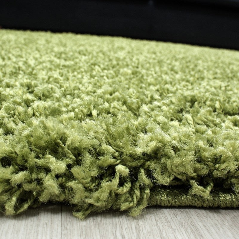 Round High Pile Floor Rug - Life Green