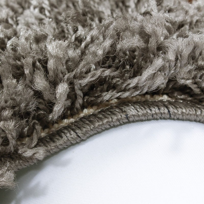 Round High-pile Rug - Edge Taupe