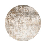 Round washable rug - Misha Grunge Cream/Brown