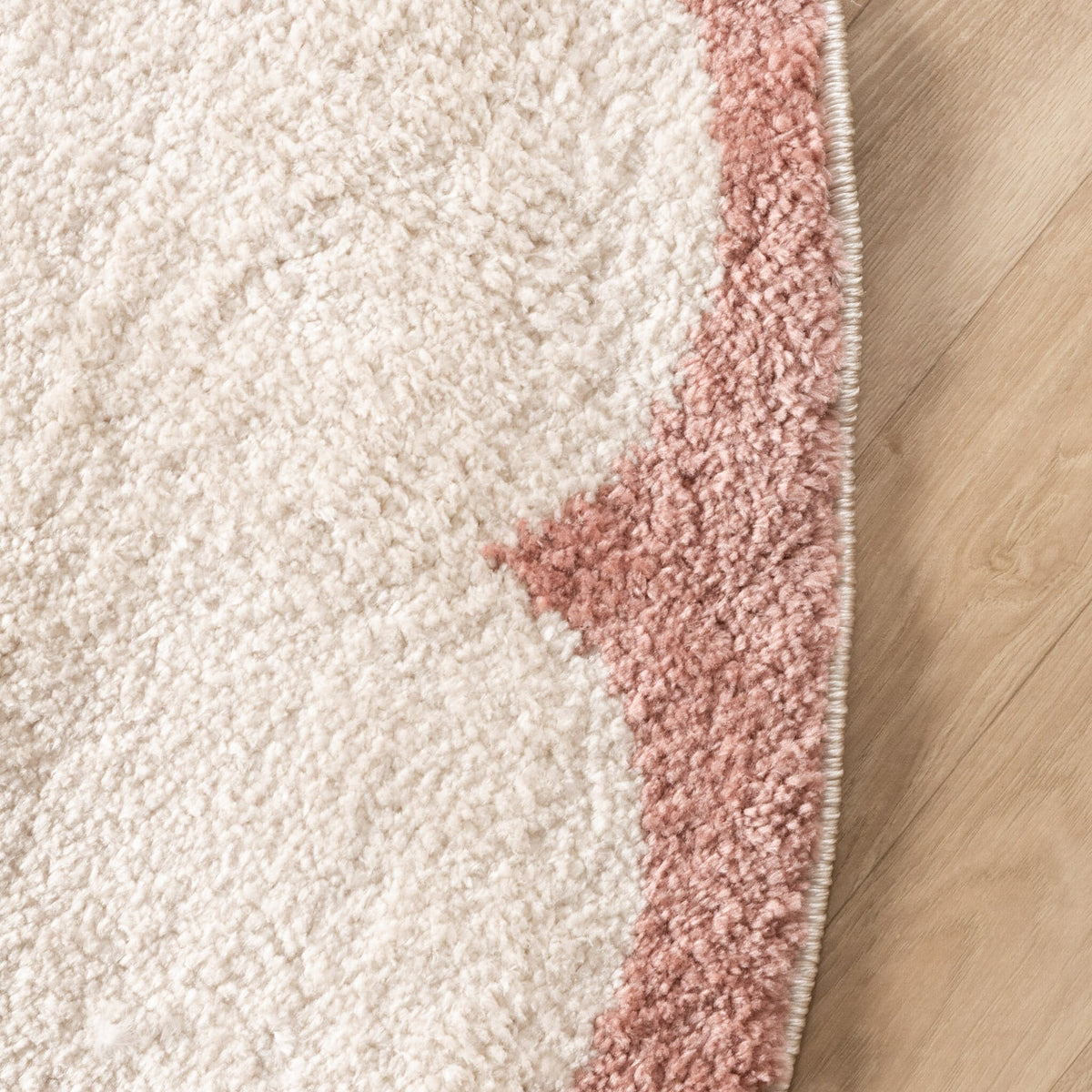 Round Washable Rug – Myrre Pink/White