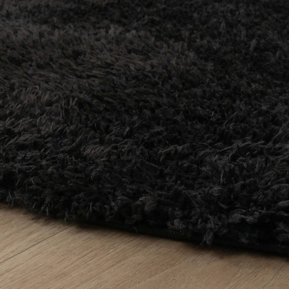 Round Shaggy Rug - Blaze Black