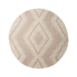 Round Jute Outdoor Rug - Atlas Diamond Brown/Cream