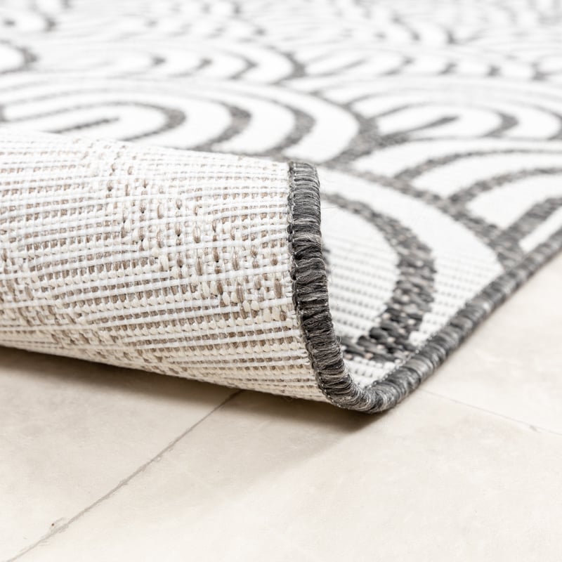 Round Outdoor Rug - Summer Arch Grey
