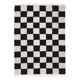 Checkerboard Rug - Blox Fringe Black