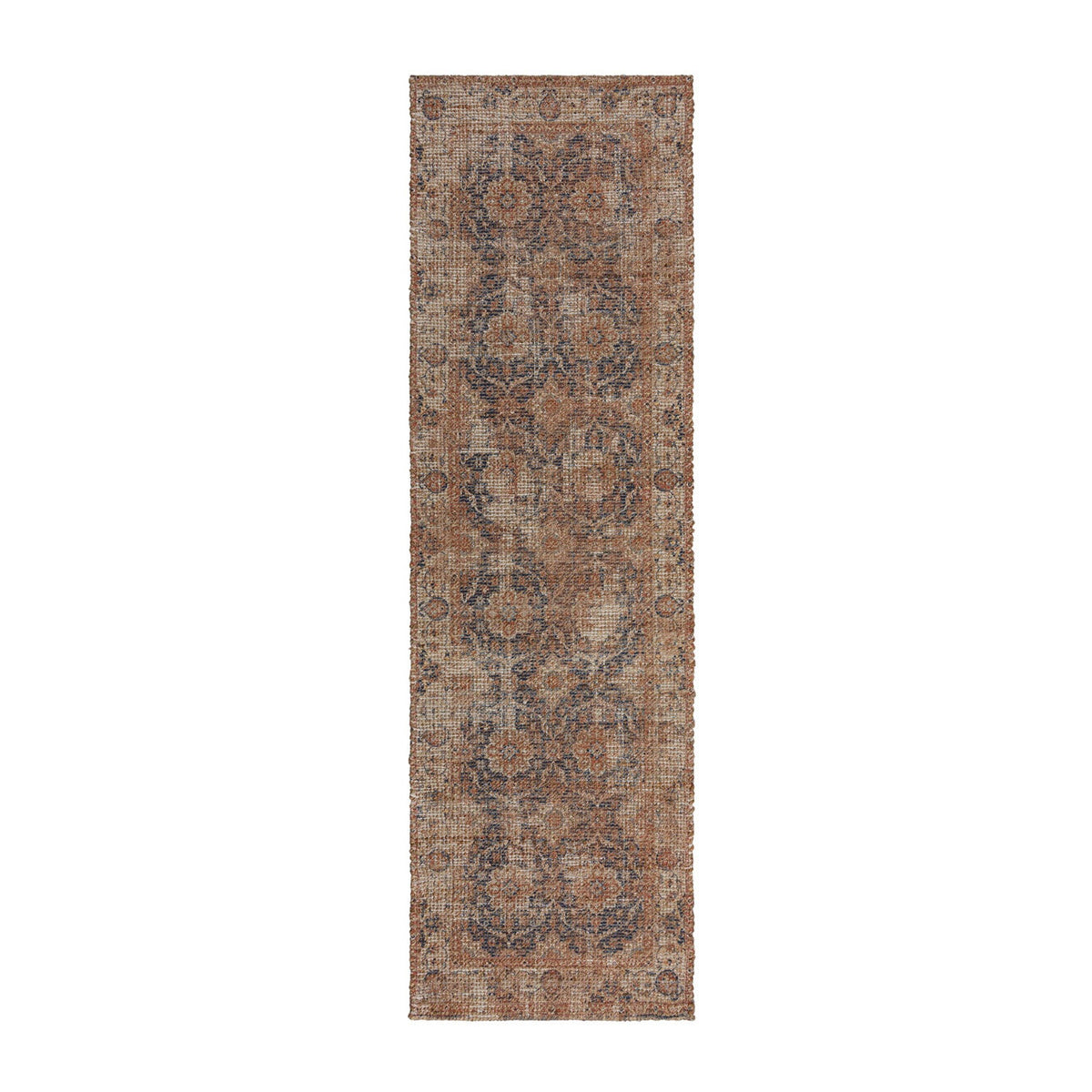 Jute runner - Mauro Vintage Brown/Blue