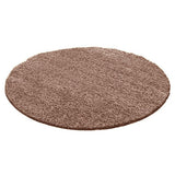 Round High Pile Rug - Solid Taupe