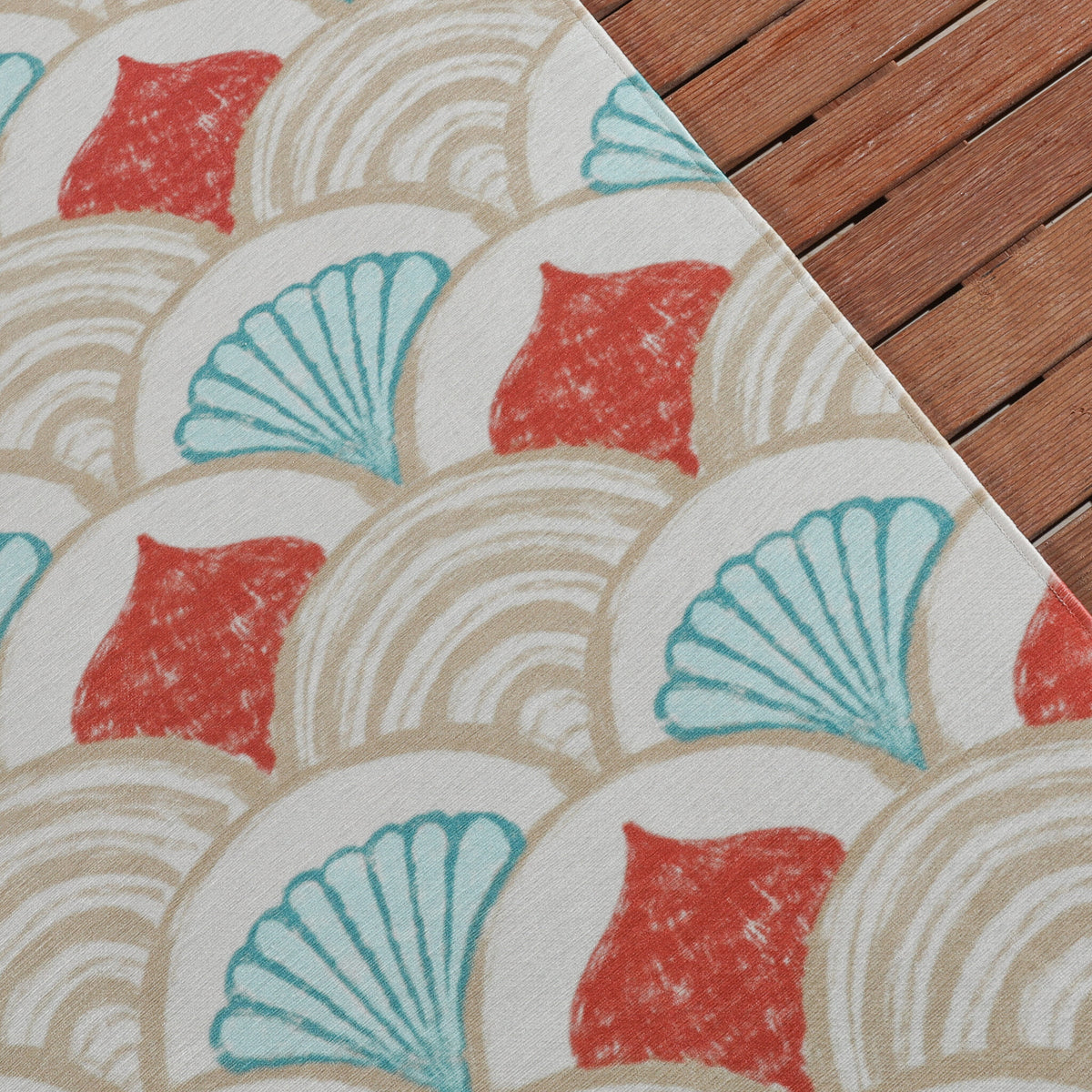Outdoor Rug - Oasis Shell Blue/Red