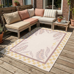 Outdoor Rug - Oasis Leaves Yellow/Lilac