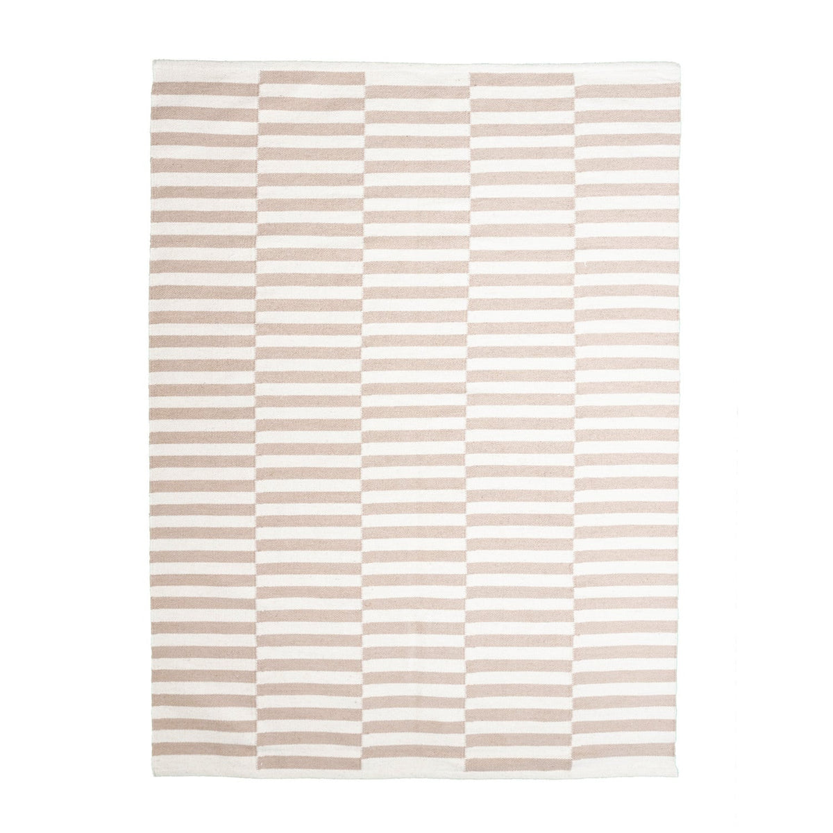 Striped Modern Rug - Dazzle Blocks Beige/White