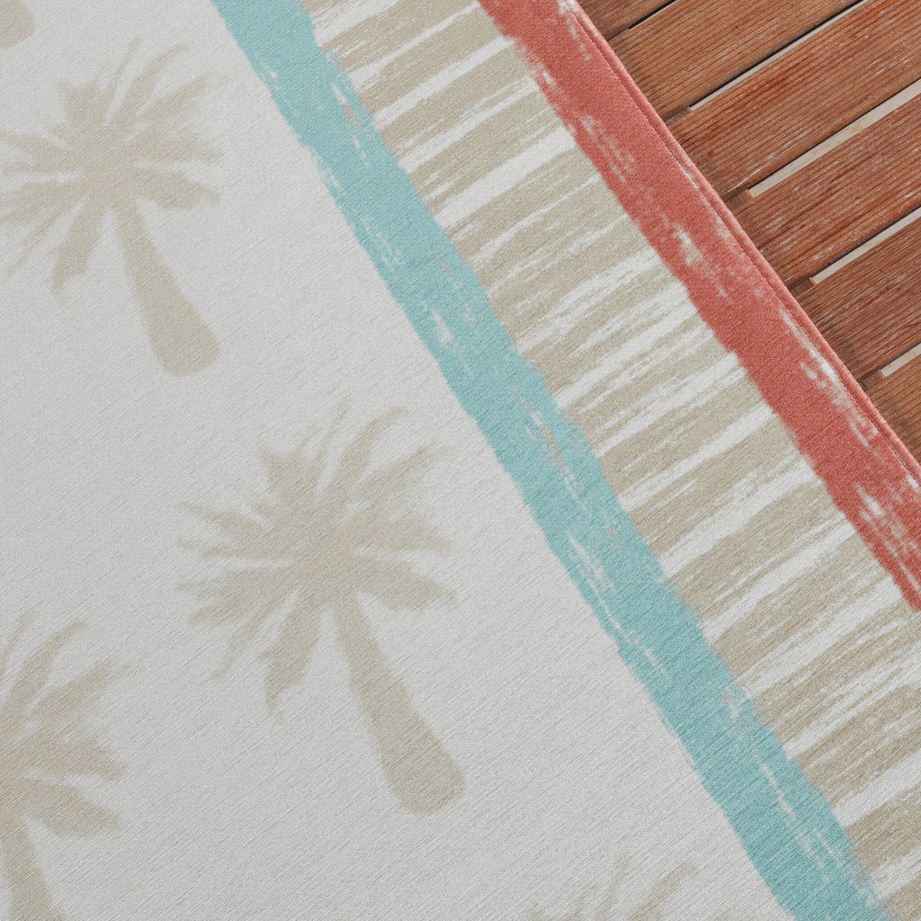 Outdoor Rug - Oasis Palm Blue/Red