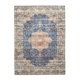 Indoor Outdoor Rug - Kairo Medallion Dark Blue/Terra