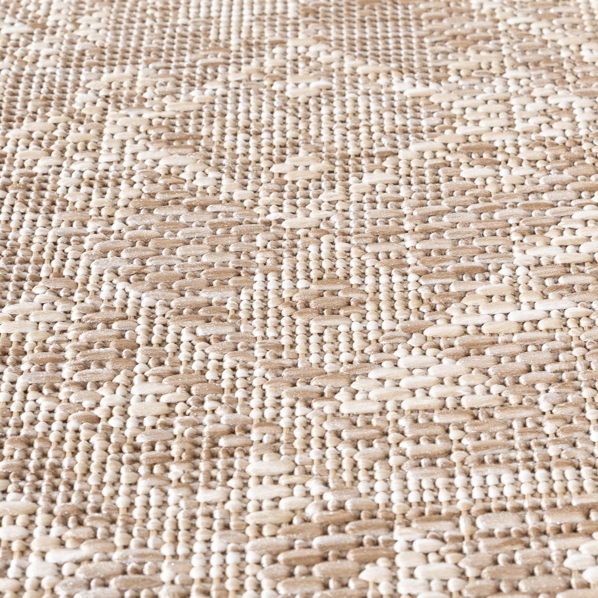 Round Jute Outdoor Rug - Atlas Aztec Brown/Cream