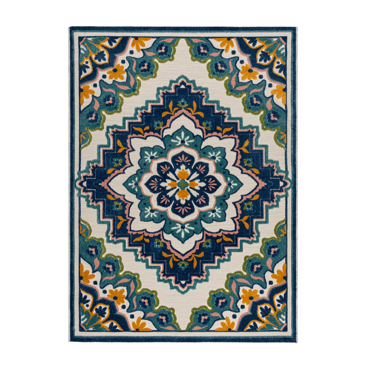 Indoor and Outdoor Rug - Batio Floral Blue/Green